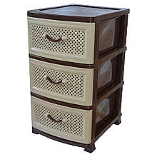 Комод пластиковий Efe Plastics 3 ящика 69х46х38, сітка, бежевий. Ефе пластик.. Комод пластиковий Efe Plastics 3 ящика 69х46х38, сітка, бежевий. Ефе пластик..