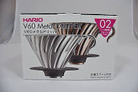 Пуровер Hario V60 02 сірий для заварювання кави на 1-4 чашки