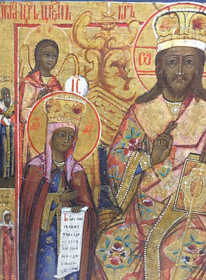 Ікона Деісус Господь з Богородицею та Іоанном 19 століття, фото 2