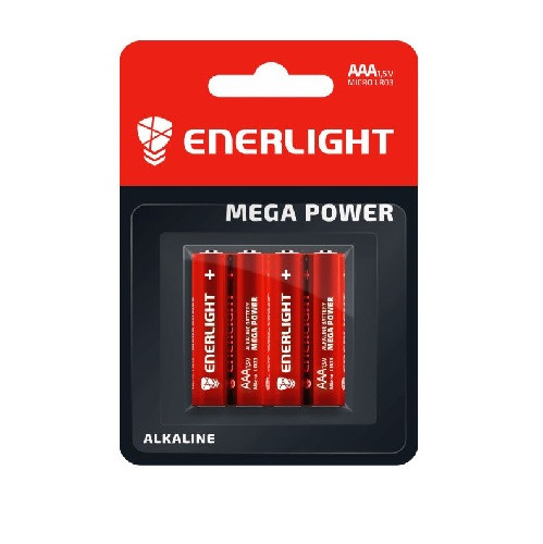 Батарейка ENERLIGHT MEGA POWER (AAA МІНІ-ПАЛЬЧИК) АЛКАЛАЙН FOL (картон)