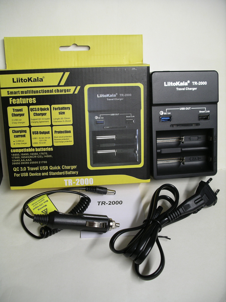 Зарядний пристрій Liitokala Lii TR-2000 + USB1-QC 3.0, USB2-5V 2.4A