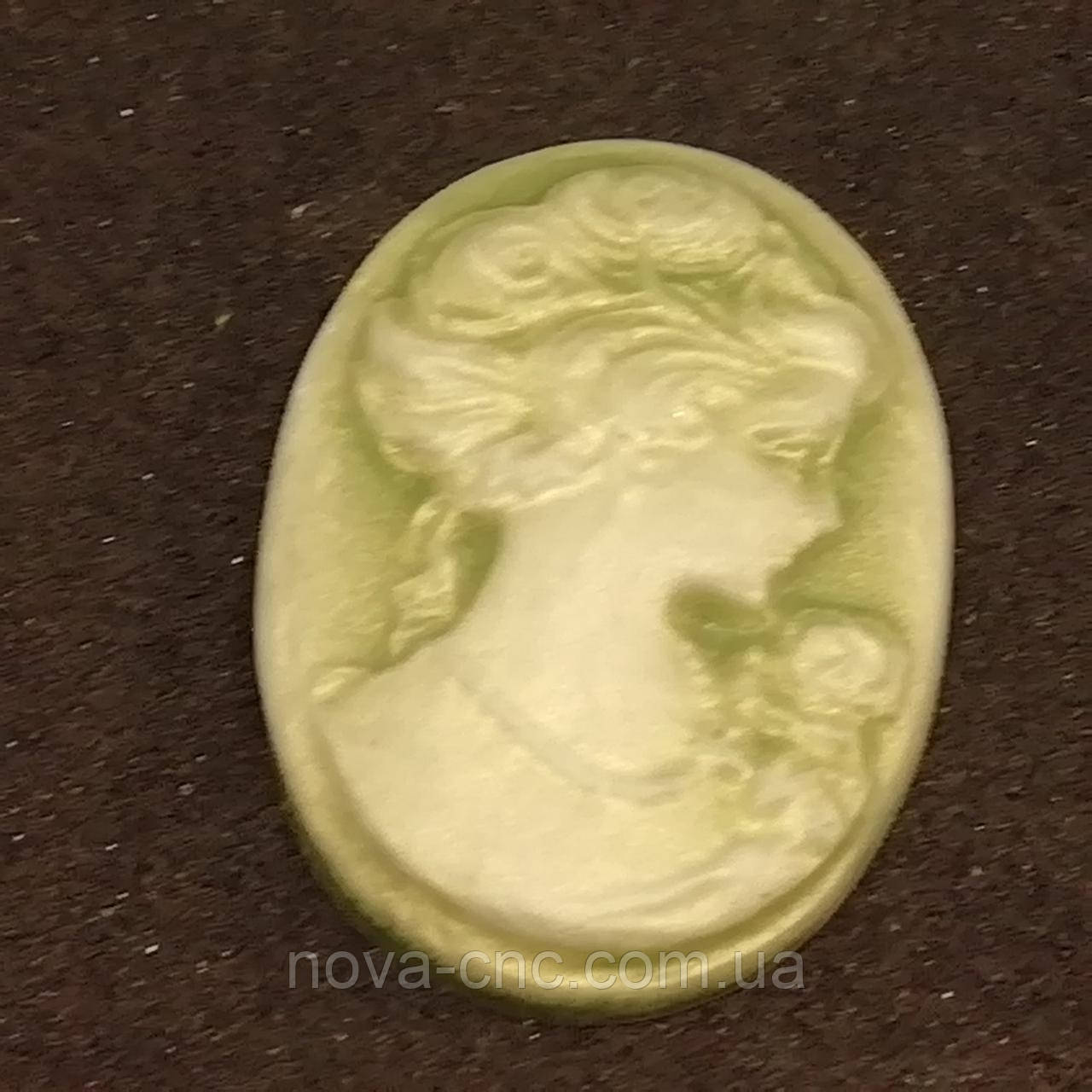 Камеї пластикові без оправи оливковий перламутр 25 х 18 мм 20 шт.