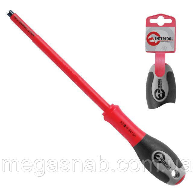 Викрутка шлицевая Intertool діелектрична SL6.5*150мм 1000В VT-3207, фото 1
