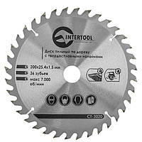 Диск пильный по дереву Intertool 200*25.4*1.5мм 36Т CT-3020