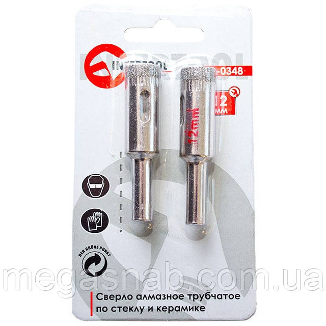 Алмазне свердло трубчасту кераміку 14мм 2шт Intertool SD-0349, фото 1
