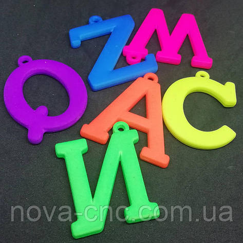 Підвіски пластик "Алфавіт" мікс 40 х 30 мм 500 грамів, фото 1