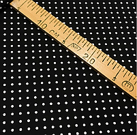 Польська бязь "горох білий на чорному 4 мм", фото 3