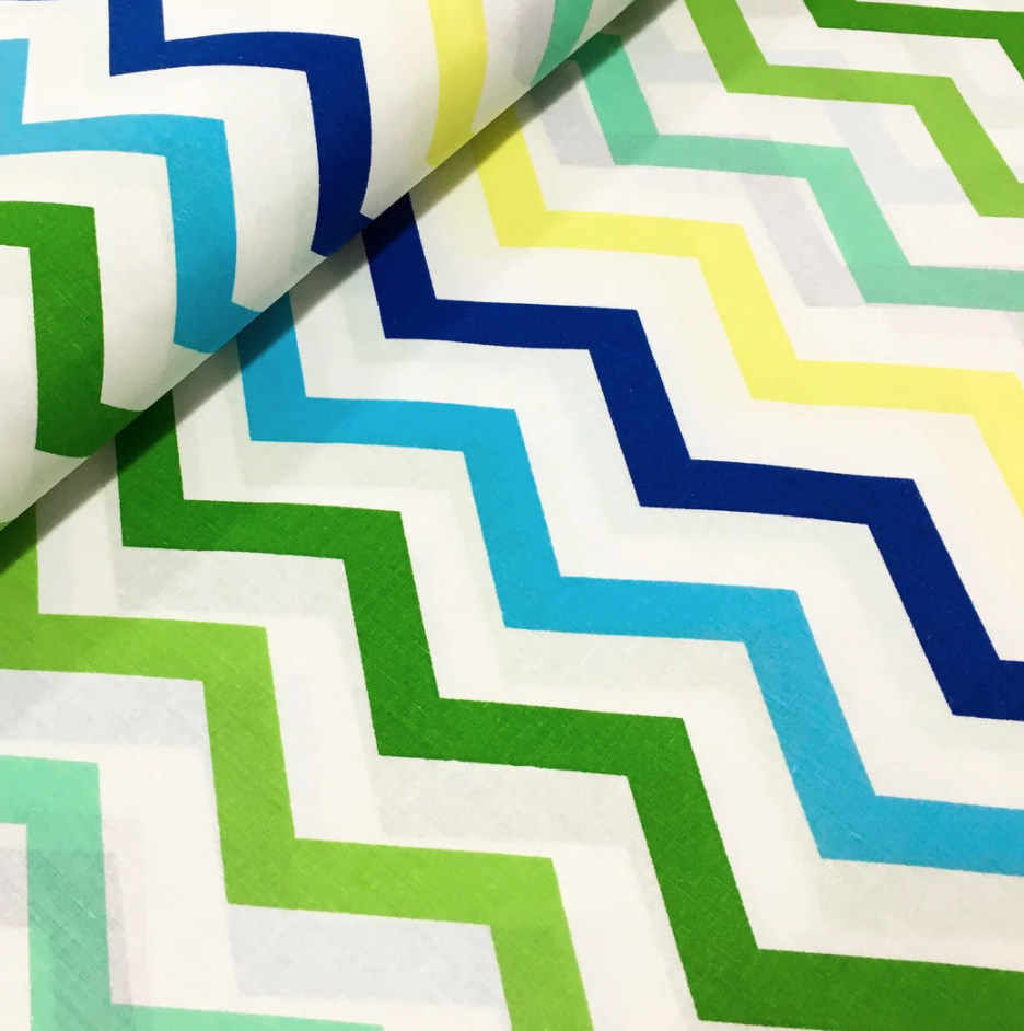 Польська бязь "зигзаг салатово-синій", фото 1