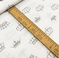 Польська бязь "корони класичні сірі на білому", фото 2