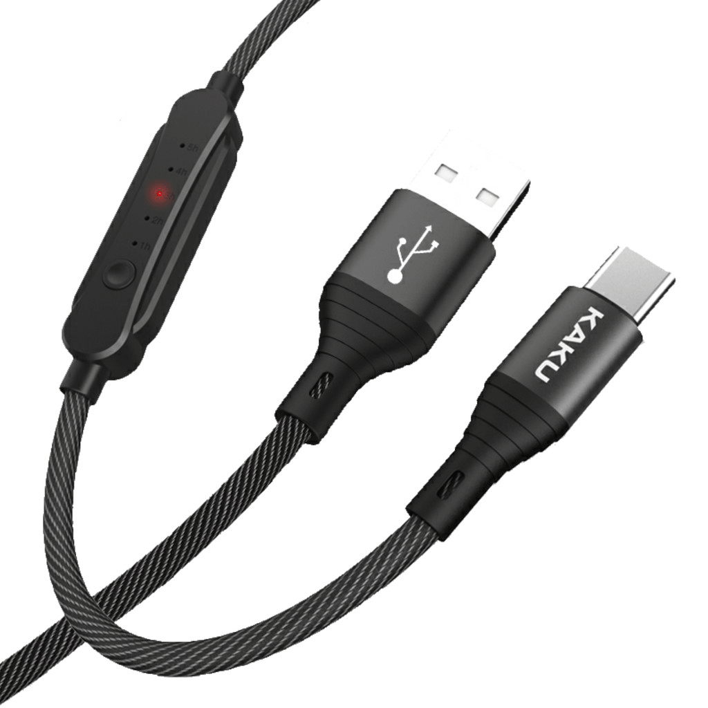 USB кабель Kaku KSC-282 USB - Type-C 1m з таймером - Black, фото 1