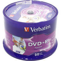 VERBATIM DVD+R 4,7Gb 16x Cake 50 pcs Printable 43512
