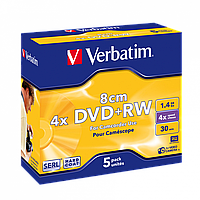 VERBATIM DVD+RW 1,4Gb 4X Jewel 5 pcs Hardcoat 43565