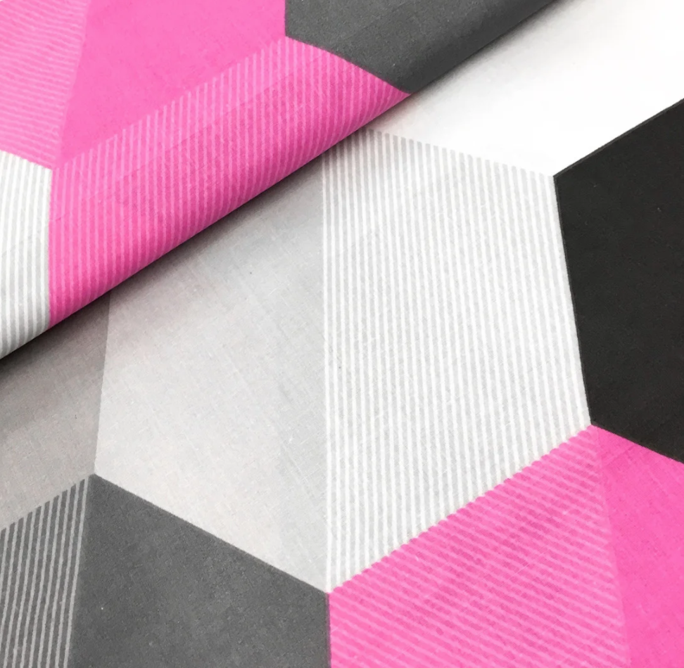 Польська бязь "соти сіро-рожеві", фото 1