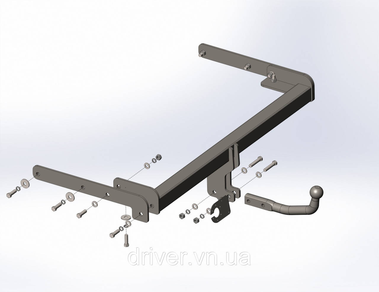 Фаркоп Ford Edge USA 2014-2022 + електропакет, гак знімається, фото 1