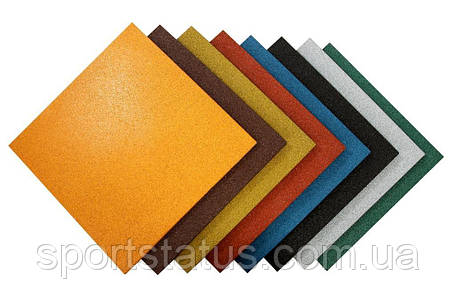 Гумова плитка 500мм*500мм, H=50мм PRO для дитячих майданчиків фітнес клубів спортзал PRO, фото 1