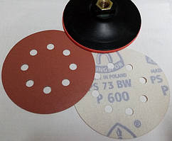 Наждак Р600 з отворами діаметр 125 мм на липучці