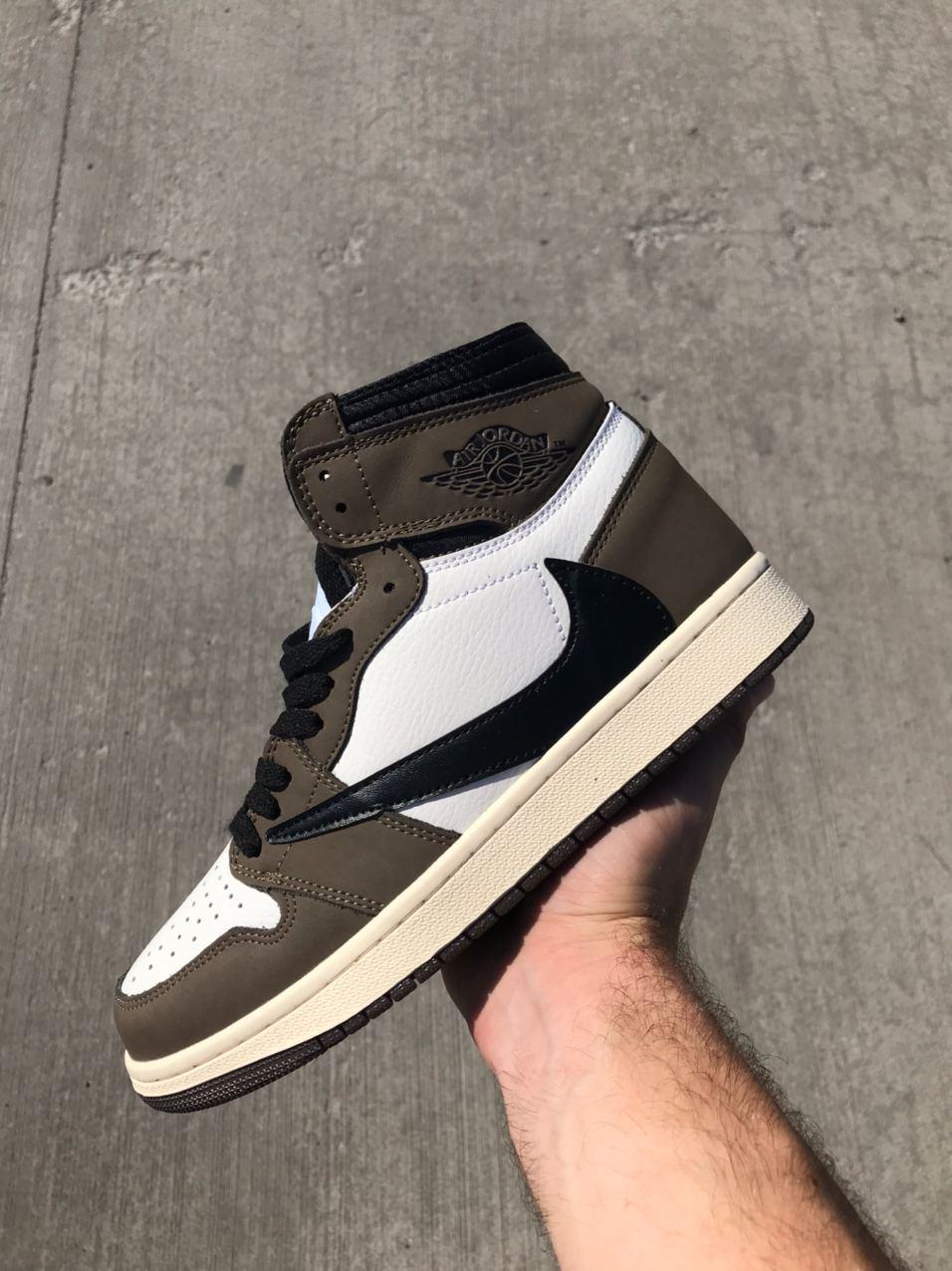Кросівки чоловічі Nike Air Jordan 1 Retro High x Travis Scott (найк аїр джердан зелені)