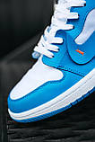 Кросівки чоловічі Nike Air Jordan 1 OFF-White Blue (найк аїр джердан оф вайт блакитні), фото 8