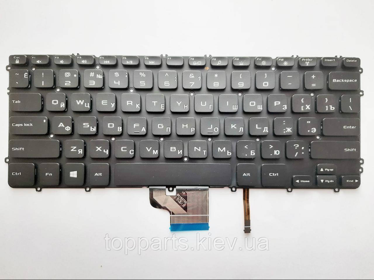 Клавіатура для ноутбуків Dell XPS 15-9530, Precision M3800 чорна без рамки, з підсвіткою US/RU