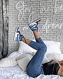 Кросівки жіночі Nike Jordan 1 Retro High Patent Blue toe найк аїр джердан сині, фото 7