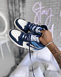 Кросівки жіночі Nike Jordan 1 Retro High Patent Blue toe найк аїр джердан сині, фото 8