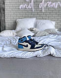 Кросівки чоловічі Nike JORDAN 1 Retro High Patent Blue toe (найк аїр джердан сині), фото 6