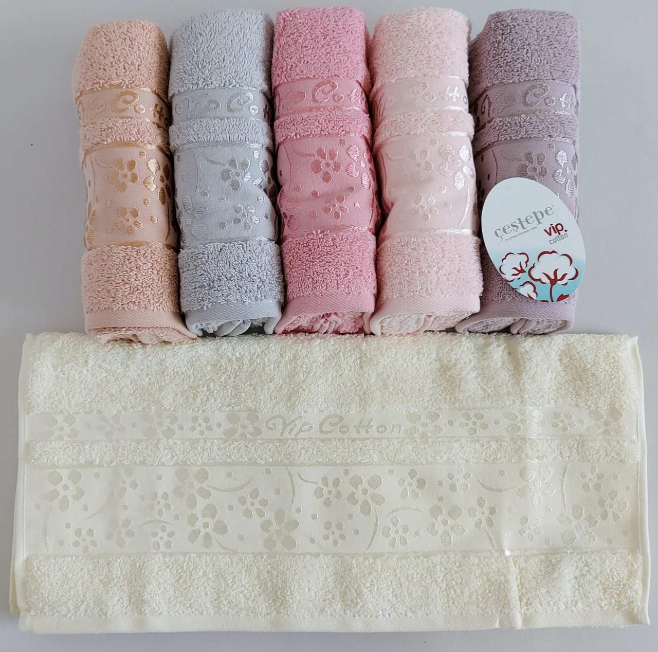 Махрові рушники «Vip cotton Orkide» 90*50 см (6 шт)