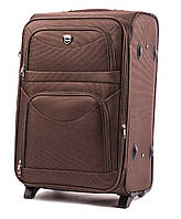 Валіза тканинна WINGS 6802 велика коричнева 2 колеса