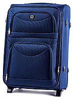 Валіза тканинна WINGS 6802 велика темно-синя 2 колеса