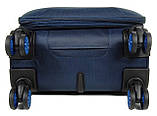 Валіза тканинна AIRTEX 825 середня синя 4 колеса, фото 7