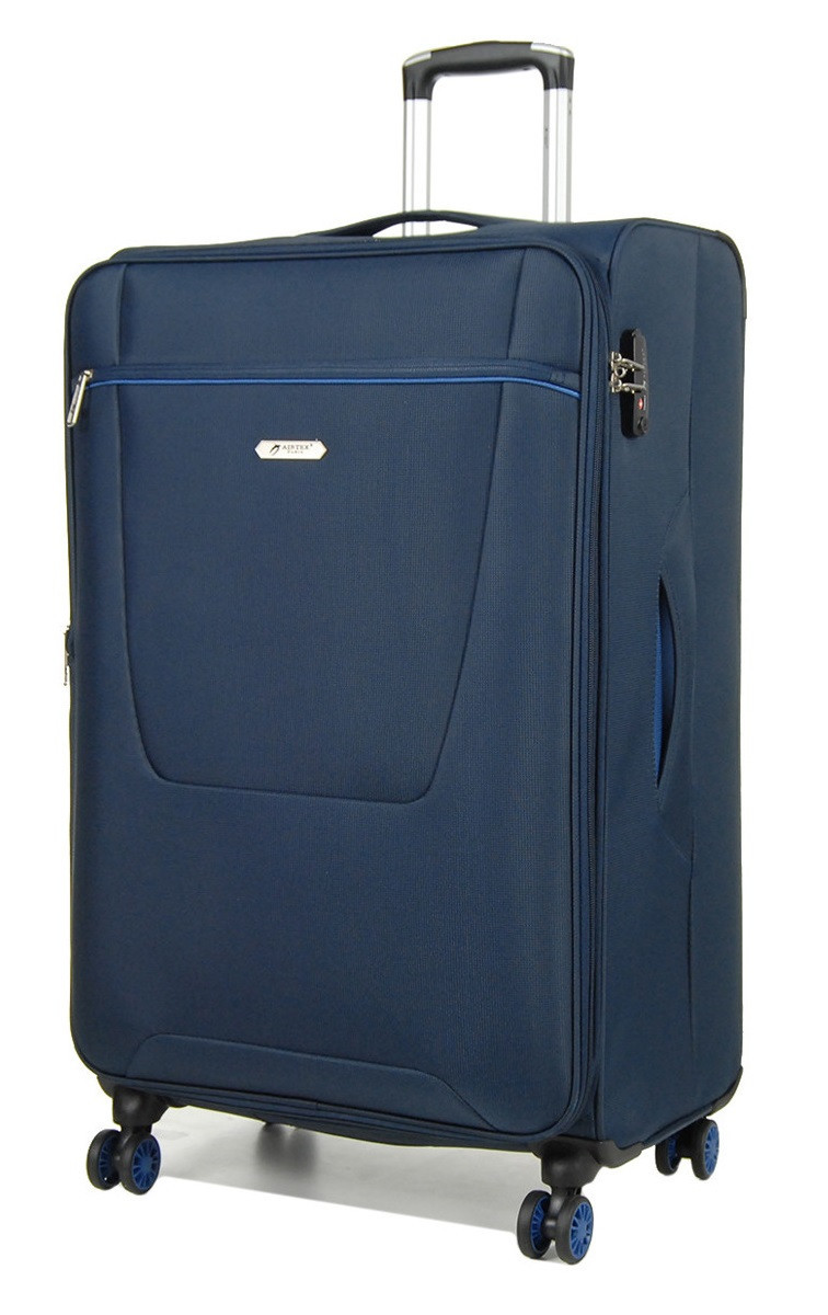 Валіза тканинна AIRTEX 825 середня синя 4 колеса, фото 1