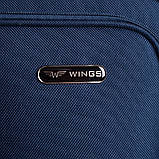 Валіза тканинна WINGS 206 мала темно-синя 2 колеса, фото 5