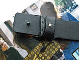 Кожаный ремень LV пряжка матовое серебро, фото 5
