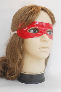 Маска Супергероя, маска червона з лакової тканини