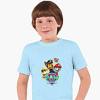 Детская футболка для мальчиков Щенячий патруль (PAW Patrol) (25186-1606) Красный 104, Голубой
