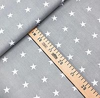 Бязь Gold бавовняна "Зірки білих на сірому класичні" 220 см, фото 3