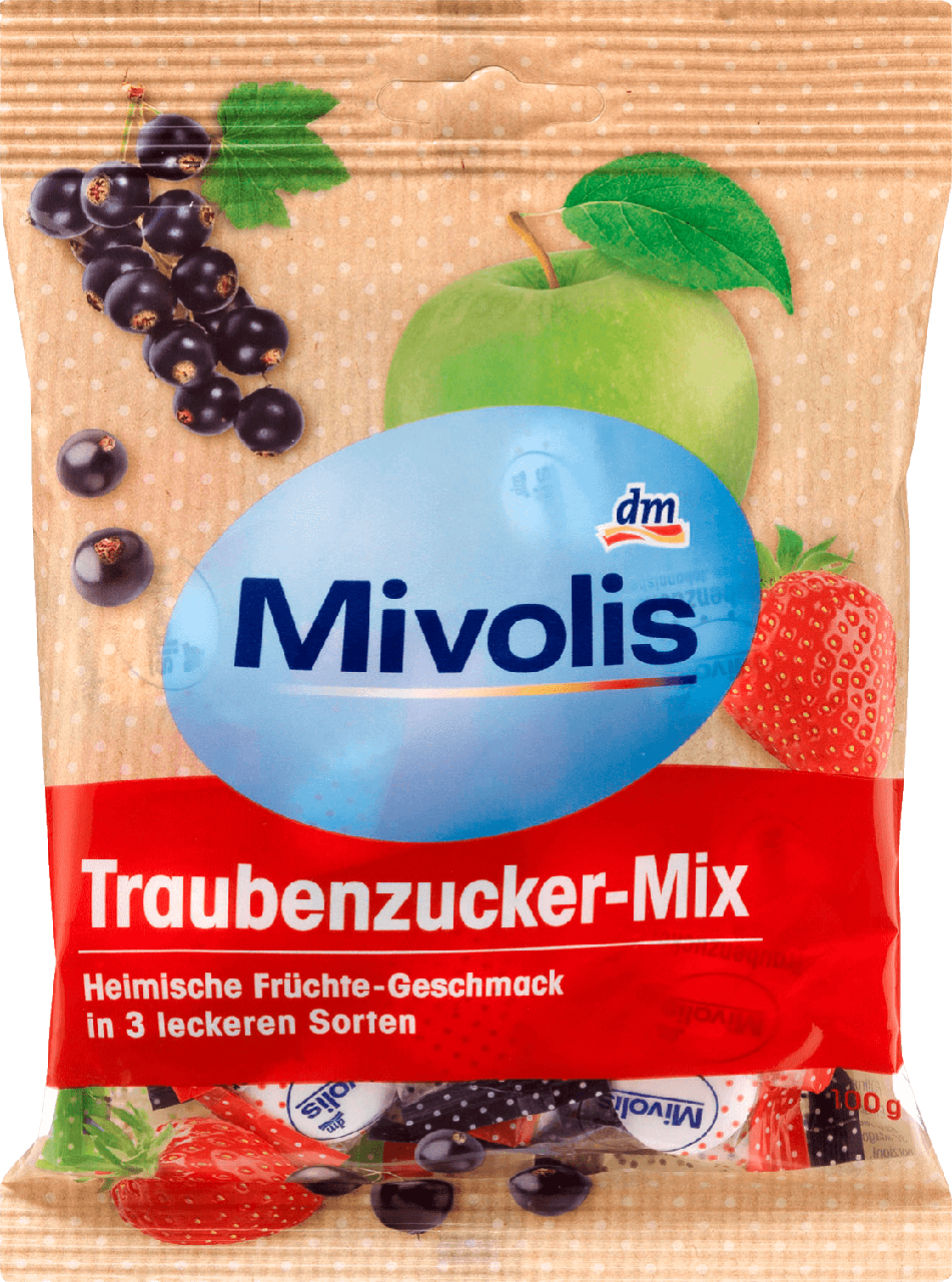 Декстрозні солодощі без цукру Mivolis Traubenzucker-Mix, 100 г. (37шт)