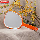 Дзеркало косметичне овальне з ручкою апрікот TITANIA art.1530L, фото 9