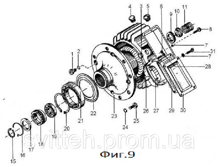 Кожух тормоза двигателя подъема КГ2008-6/КГ2011-6 2т;3.2т (№430150) на тельфер - фото 3 - id-p1242175939