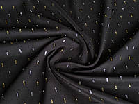 Ткань Штапель блеск дождик, черный