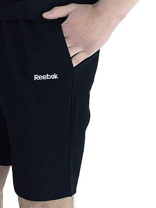 Чоловічі Шорти в стилі Рібок / Reebok Чорні трикотажні, фото 3