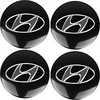 Наклейки на диски Hyundai 56mm (4 шт) - Black