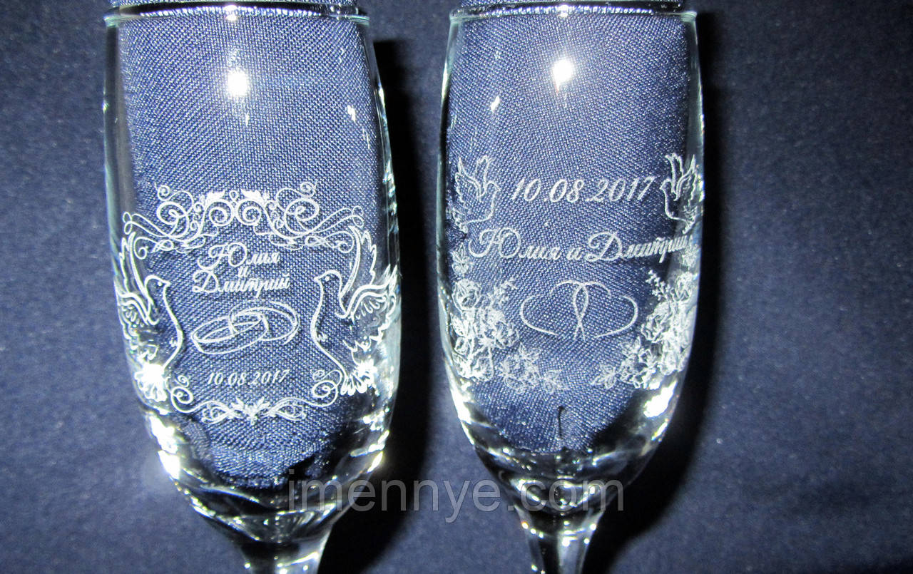 Свадебный бокал шампанского на подарок - фото 4 - id-p639008225