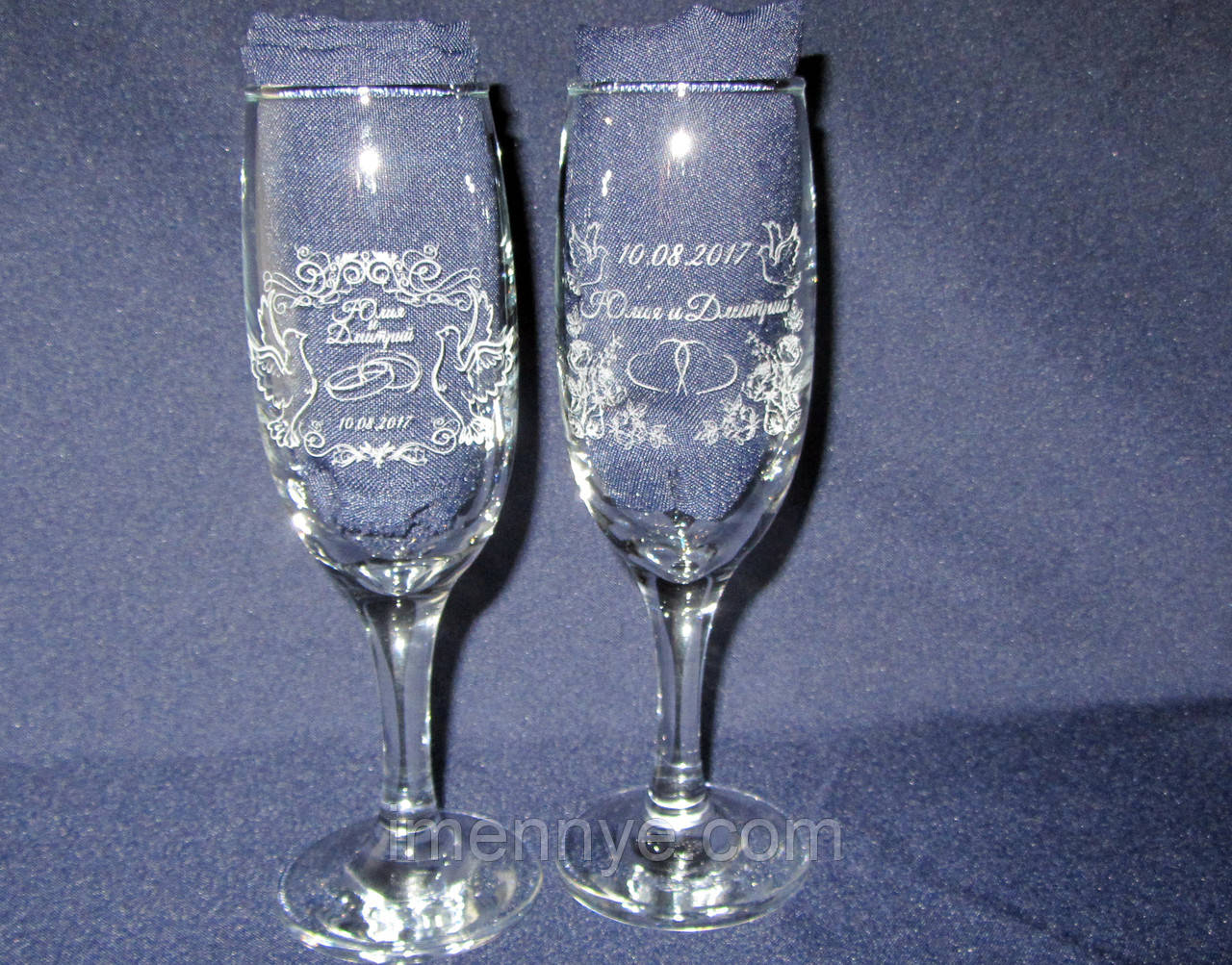 Свадебный бокал шампанского на подарок - фото 3 - id-p639008225