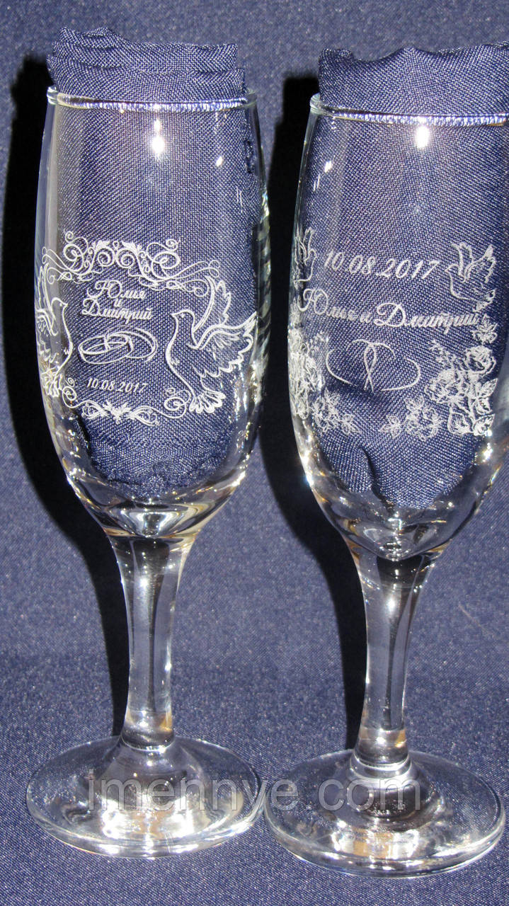 Свадебный бокал шампанского на подарок - фото 5 - id-p639008225