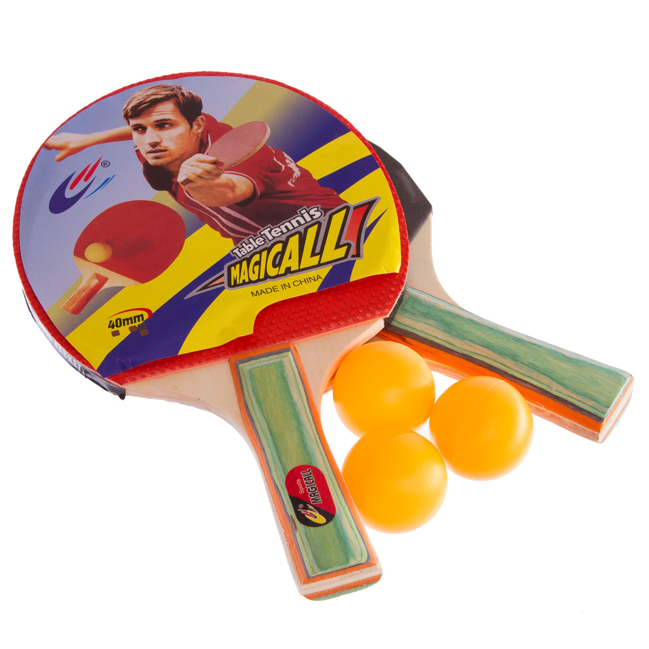 Набір для настільного тенісу MACICAL PLUS MT-705 2 ракетки + 3 м'ячі, фото 1