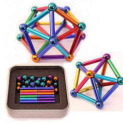 Магнітний конструктор-головоломка з кульками і паличками Neo Mix color EL-1182 Т
