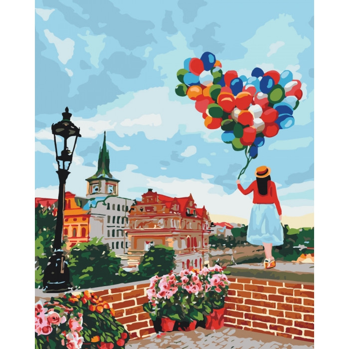 Картина за номерами 40х50 см. Гуляючи Прагою. Ідейка КНО3518