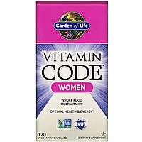 Garden of Life, Vitamin Code, мультивитамины из цельных продуктов для женщин, 120 вегетарианских капсул в в