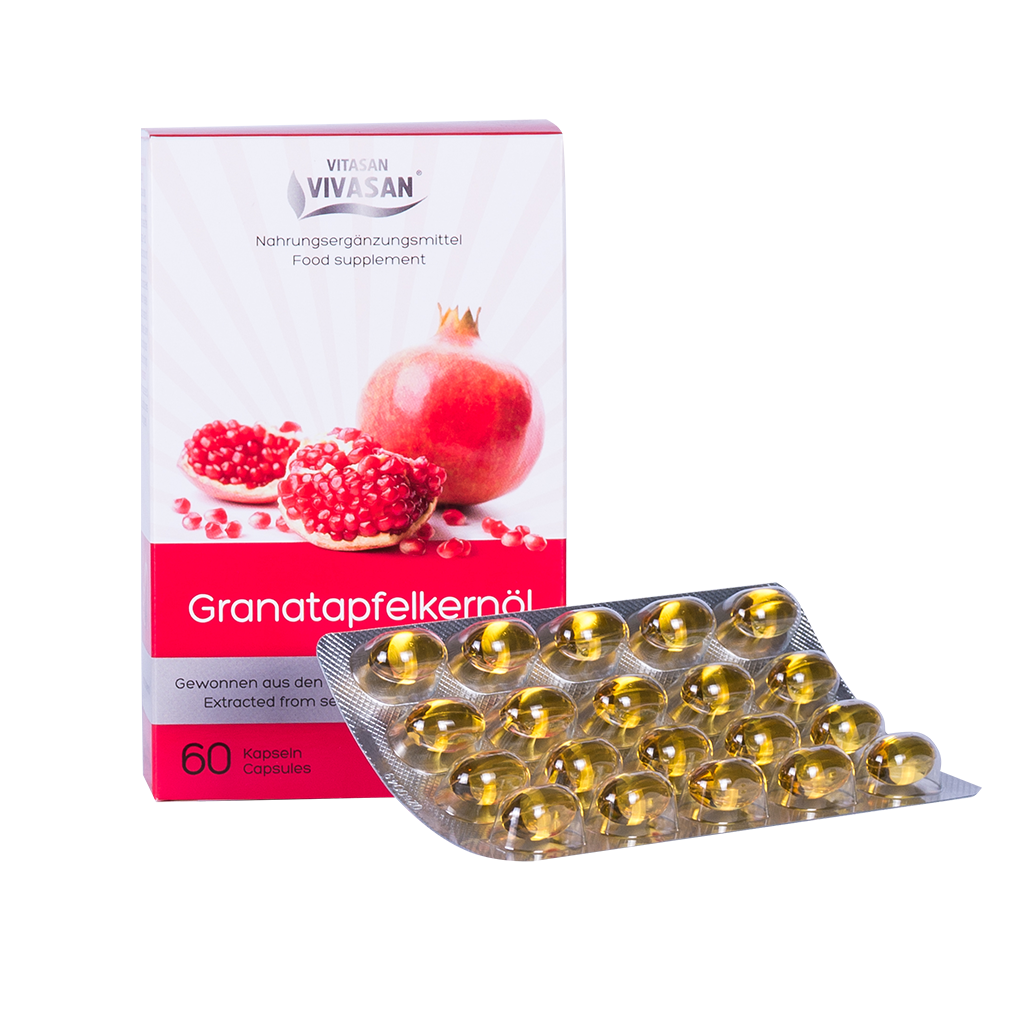 Олія гранатових кісточок Granatapfelkernol Вівасан Швейцарія 60 шт.